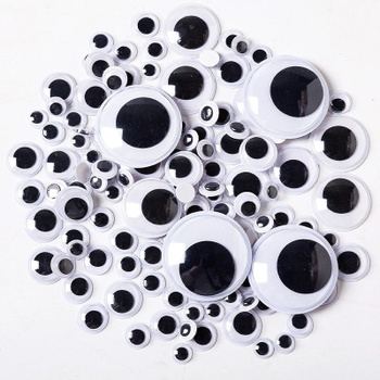 Глазки для игрушек пластиковые черные с фиксатором (1 пара)
