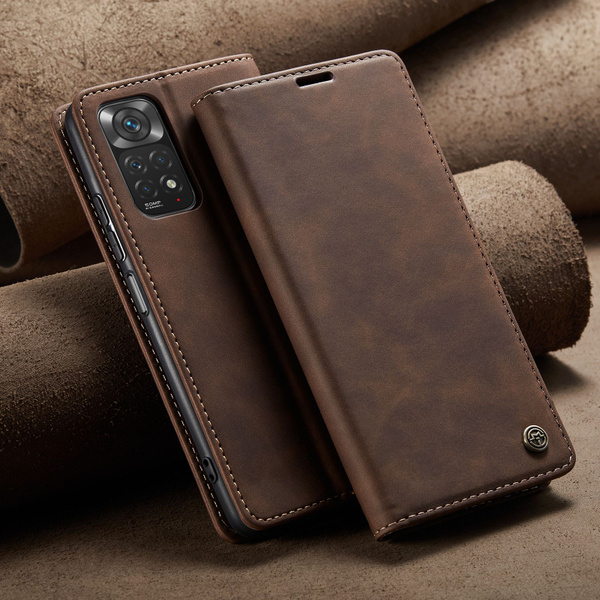 SLWYF Cover Portafoglio In Pelle Per Xiaomi Redmi Note 11/11S/12S - Custodia Con Supporto E Slot Carte, Marrone - 2