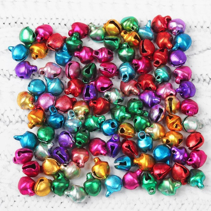 Бубенчики, набор 100 шт., размер 1 шт: 0,6 см, цвета - купить с ...