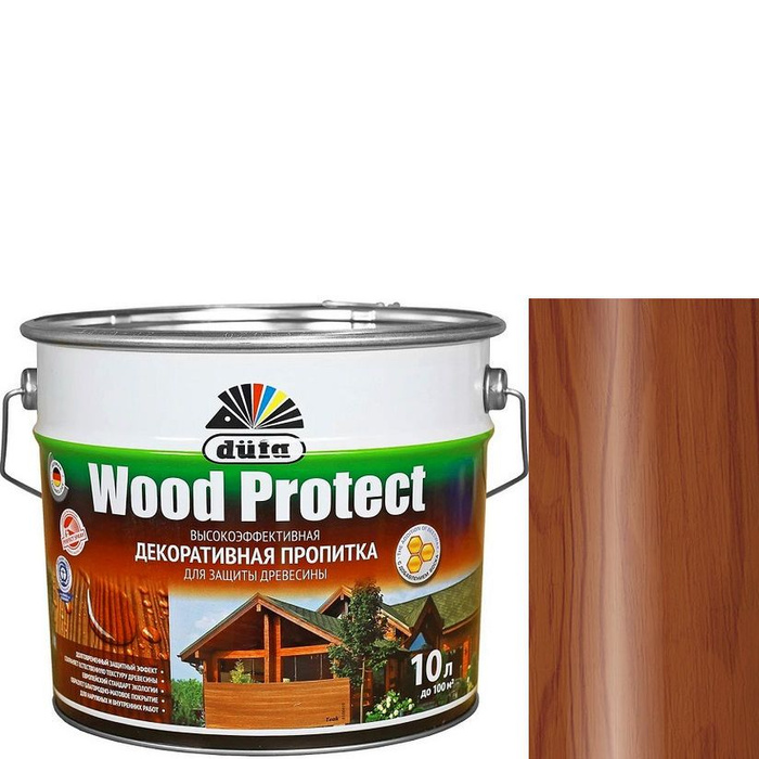 Пропитка декоративная для защиты древесины Dufa Wood Protect махагон 10 ...