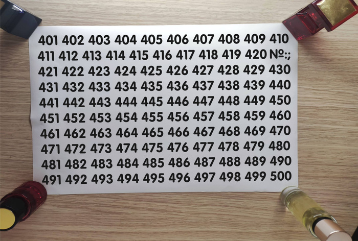 Наклейки Цифры / нумерация на шкафчики от 400 до 500 купить по выгодной ...