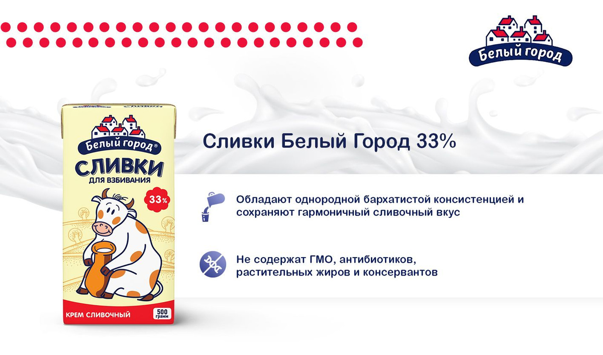 Сливки Белый город 33%