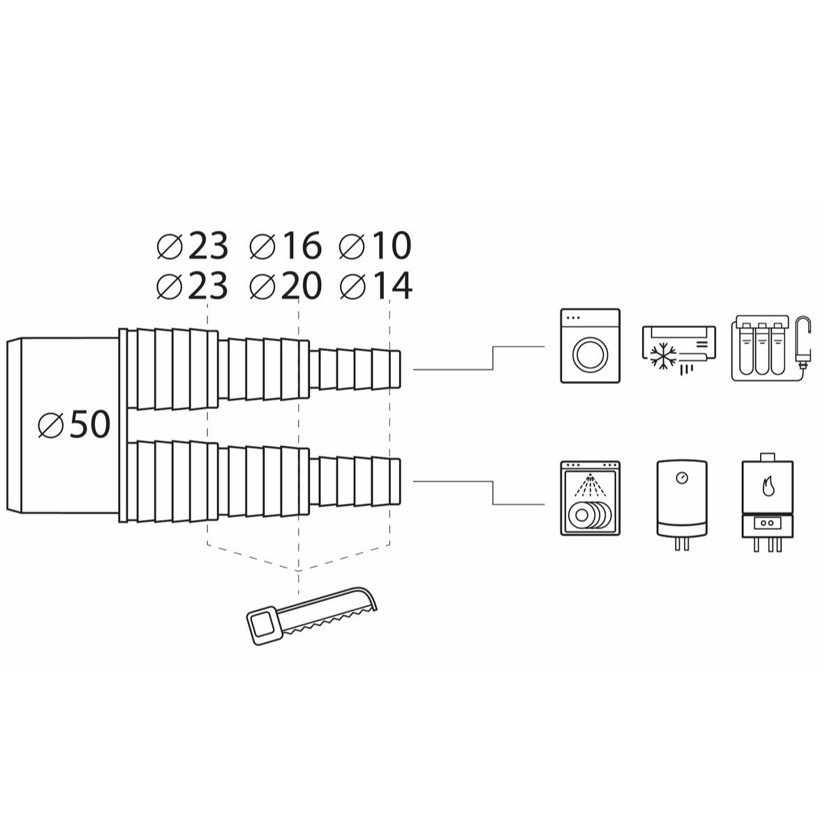 Переходник для слива стиральной сушильной посудомоечной машины ...