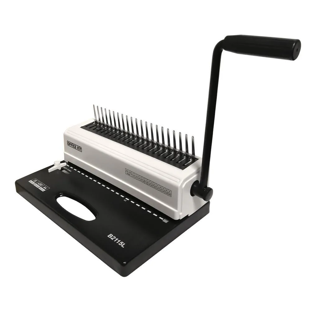 Брошюратор на пластиковую пружину Office Kit B2115L, формат А4, перфорация 15 листов, переплёт 450 листов, диаметр пружины 4,5-51 мм, вариант