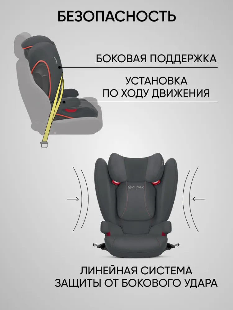 Автокресло-бустер Cybex Solution B-Fix детское автомобильное кресло растущее в машину для детей от 3 до 12 лет весом от 15 до 36 кг, 36 кг, фото 2