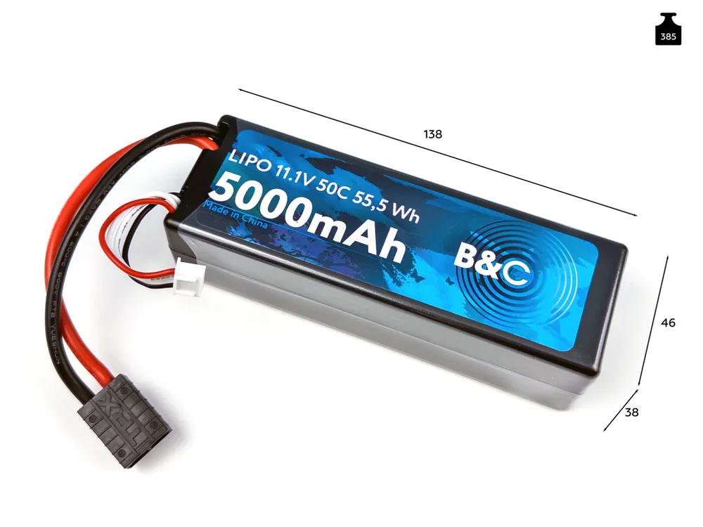 B&C 3S 11.1V 5000mAh 50C TRX Hardcase Lipo battery B&C 3S 11.1V 5000mAh 50C TRX Hardcase Lipo battery