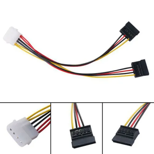 Кабель для компьютерной периферии Molex 4pin/SATA 15-pin, 0.2 м, черный