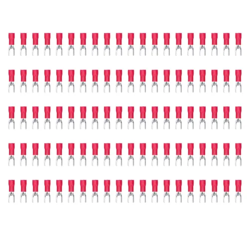 Набор из 100 шт. изолированных клемм-вилок 22-16AWG для обжима проводов, комплект для оборудования