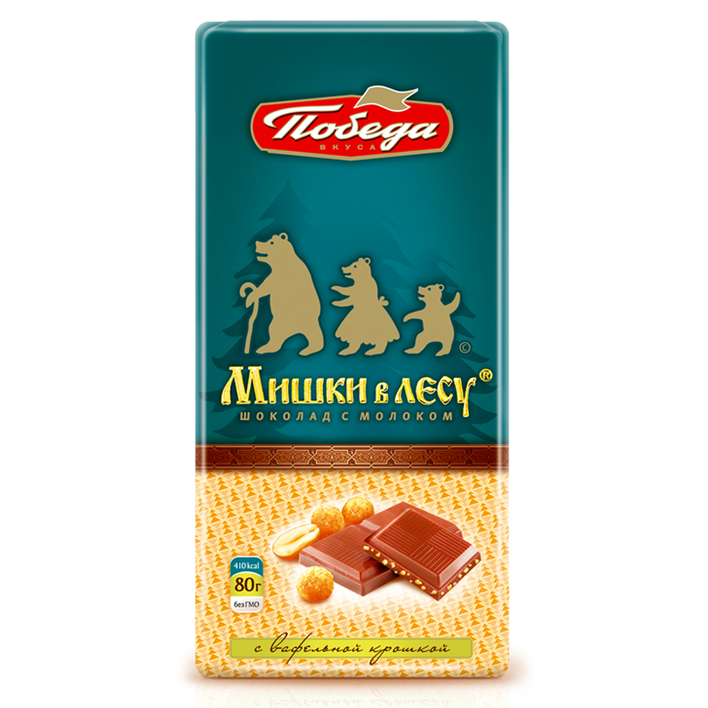 ШоколадПобедавкусаМолочный"Мишкивлесу",80г