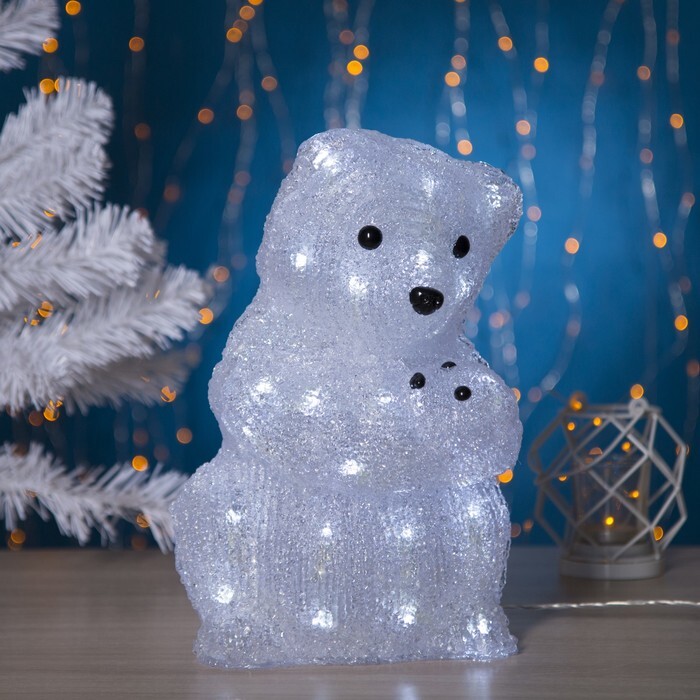 Светодиодная фигура Медведица 22 x 30 x 22 см, акрил, 40 LED, 220 В, свечение белое