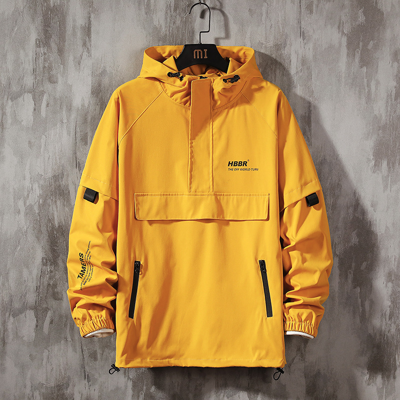 Анорак Мужской желтый Breathable, размер 52 Длинный Лето Китай