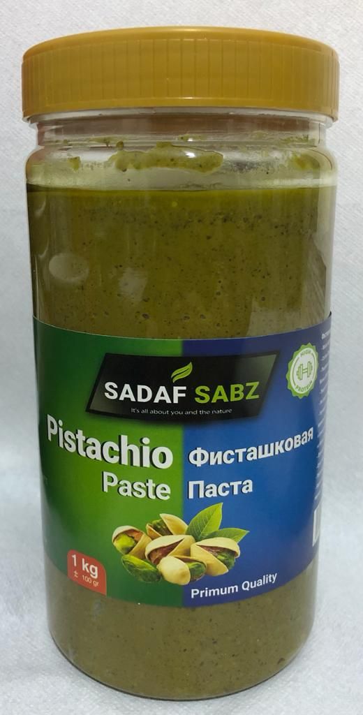 Фисташковая паста SADAF SABZ натуральная без сахара, 1 кг., без добавок ...
