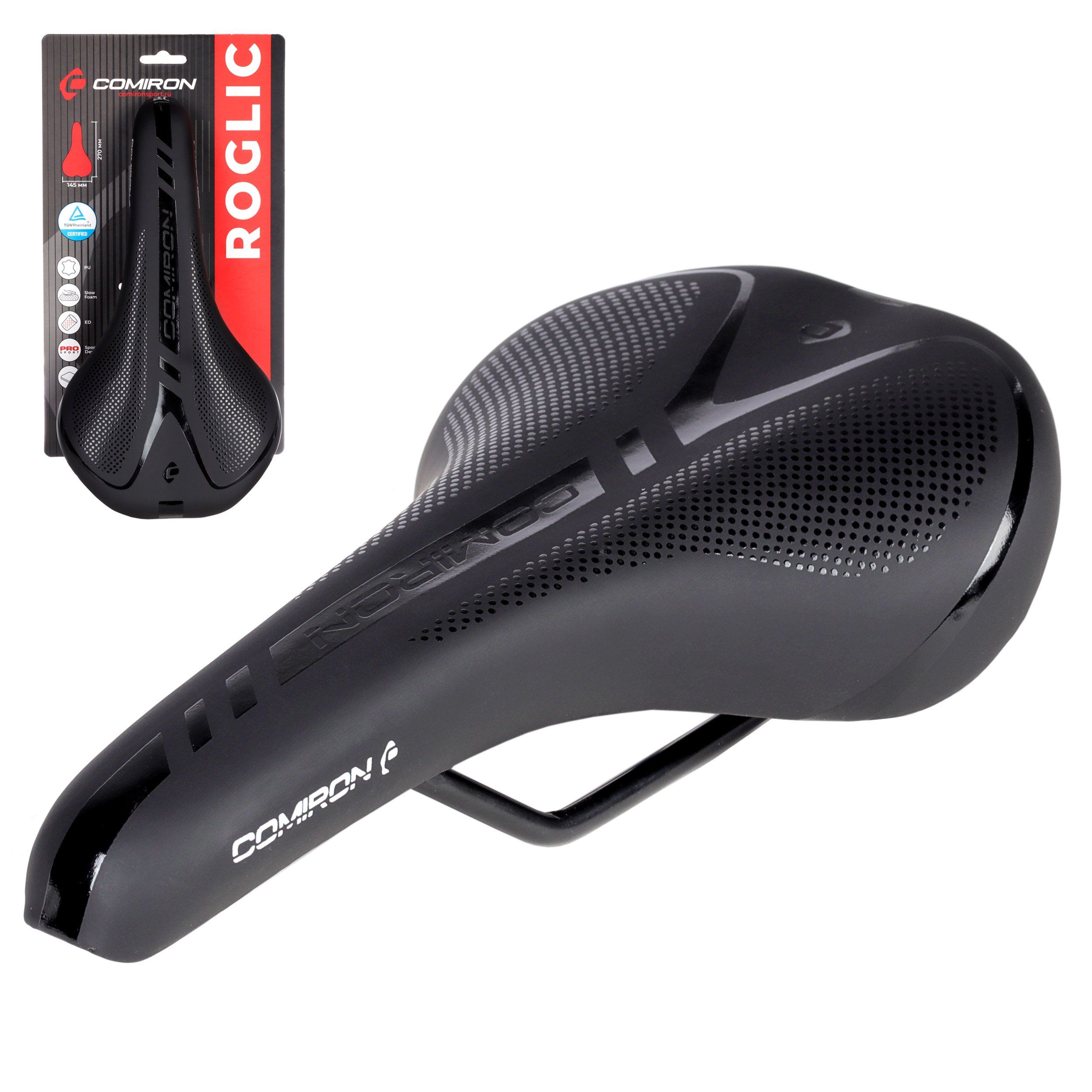 Седло велосипедное MTB COMIRON ROGLIC N776 270X145, технологии: DW, ED. Верх: полиуретан Седло велосипедное MTB COMIRON ROGLIC N776 270X145, технологии: DW, ED. Верх: полиуретан