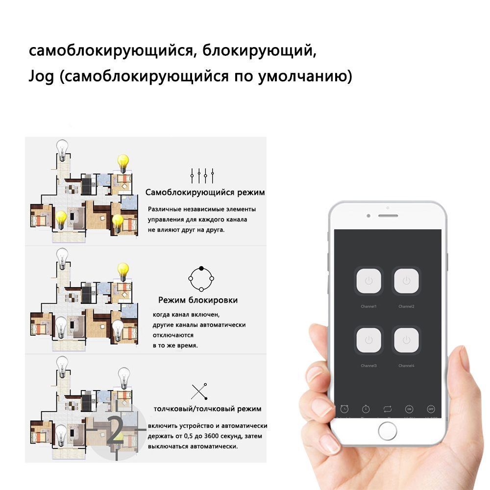 Mumubiz Tuya Smart 90-250V Zigbee 4-канальный переключатель медленное ...