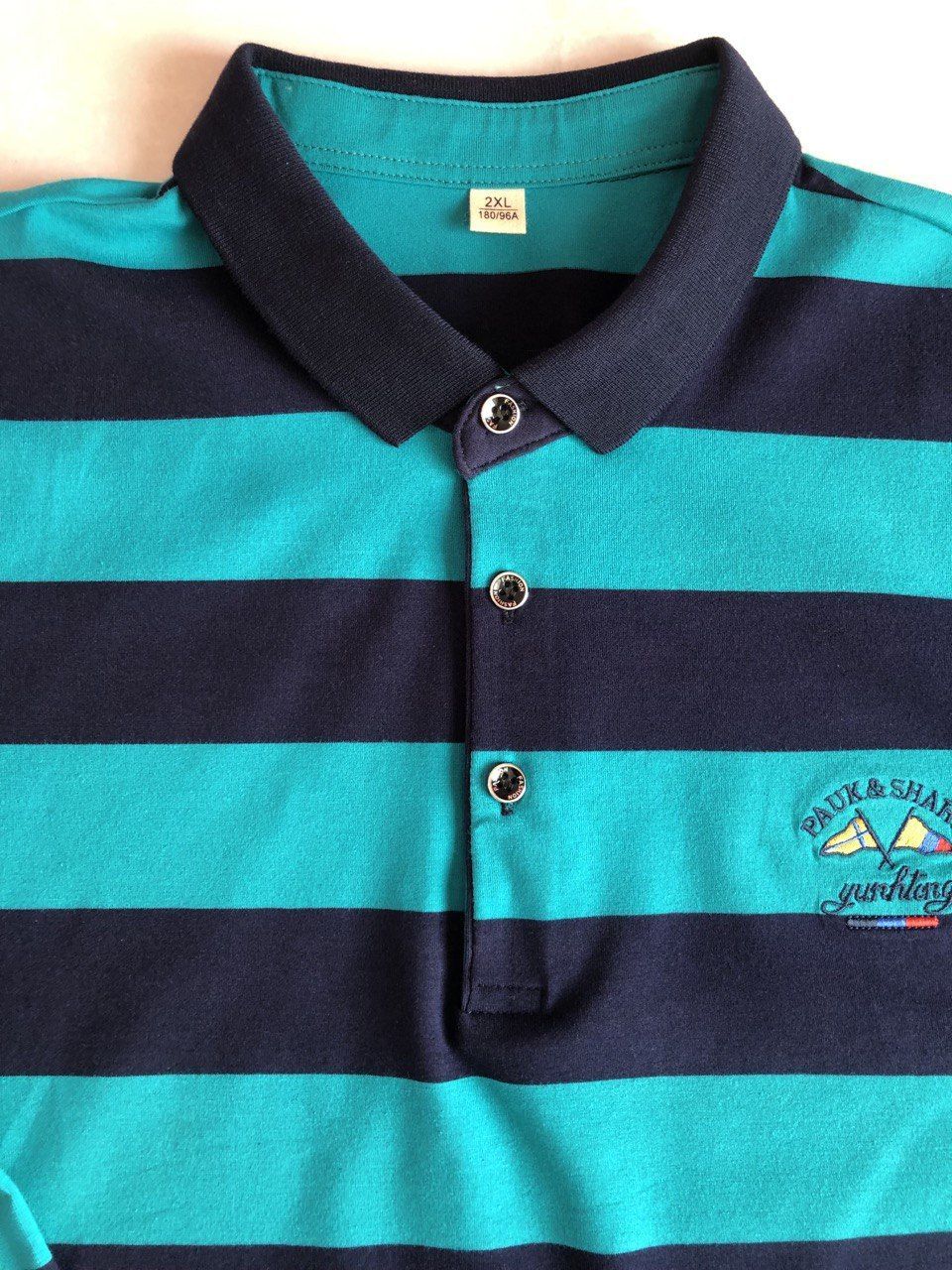 Поло, размер 50, 48, цвет бирюзовый, синий, 95% хлопок ,5% эластан ...