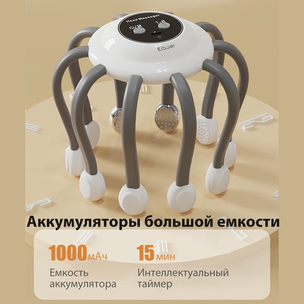 Массажер для головы электрический, беспроводные, микротоки, магниты ...