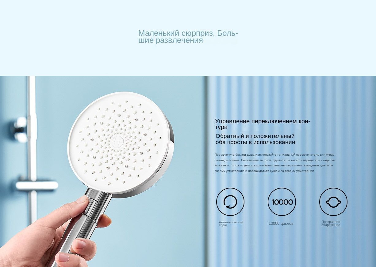 Xiaomi/Mijia Ручной душ с наддувом, три режима струи, 10-уровневая ...