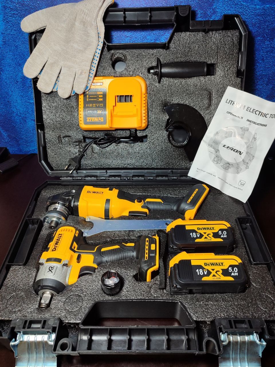 Набор электроинструмента DeWALT 18V 2в1, Аккумуляторная УШМ Болгарка и .