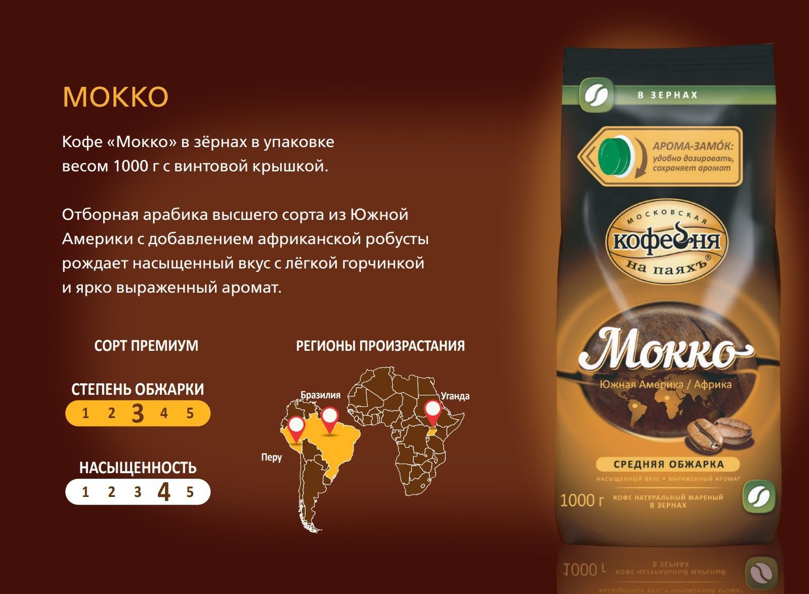 Кофе в зернах 1 кг Московская кофейня на паяхъ "Мокко" - купить с ...