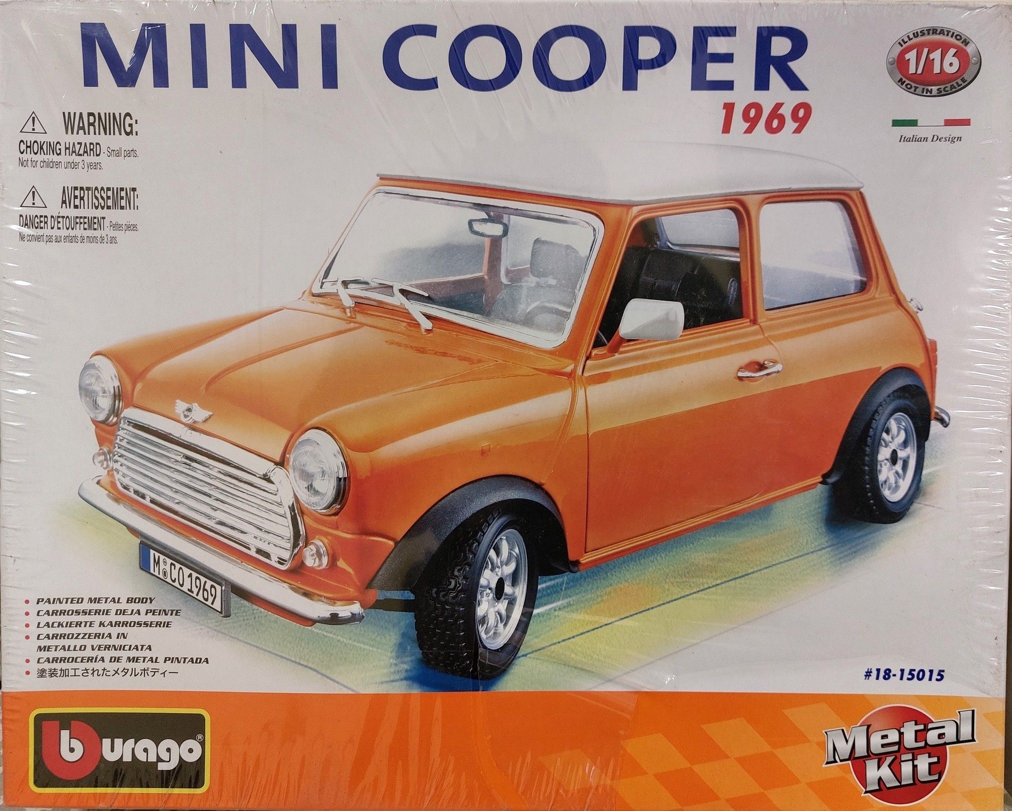 Mini Cooper 1969 Bburago 1/18 сборная масштабная модель автомобиля