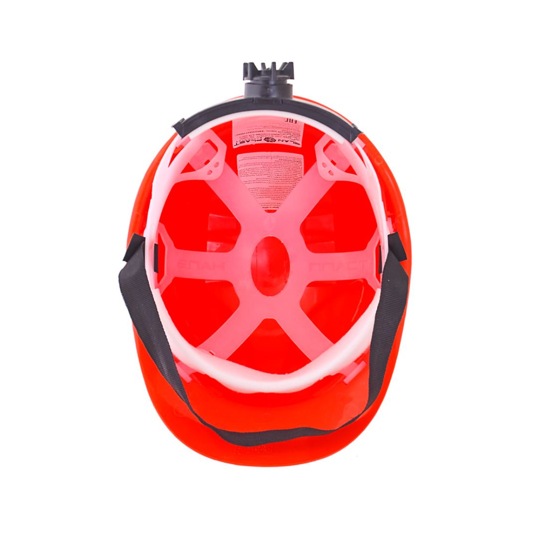 Каска защитная ЕВРОПЛАСТ оранжевая с храповым механизмом - купить в ...