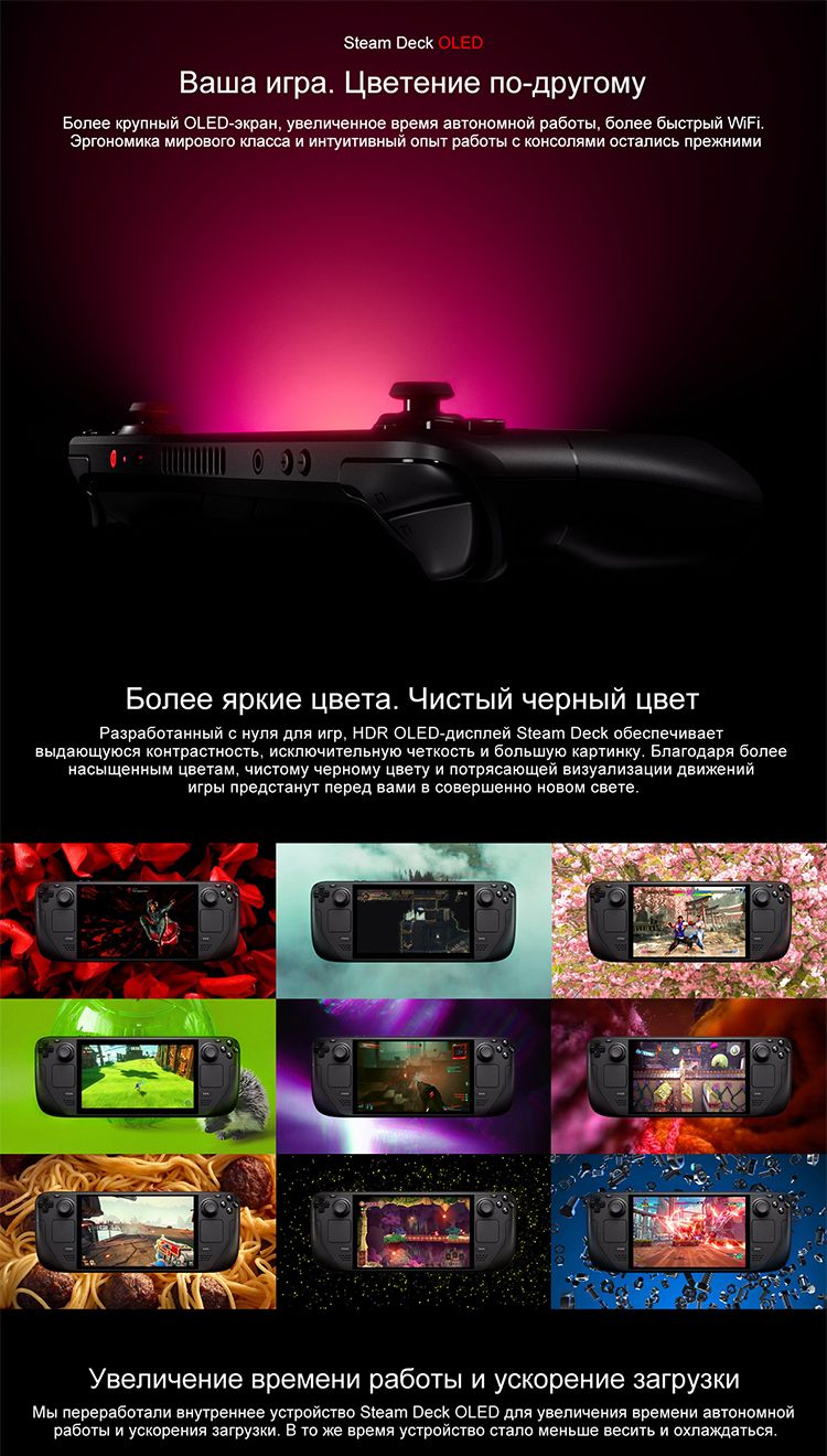 Портативная игровая консоль Steam Deck OLED 512ГБ - купить с доставкой по  выгодным ценам в интернет-магазине OZON (1500229999)