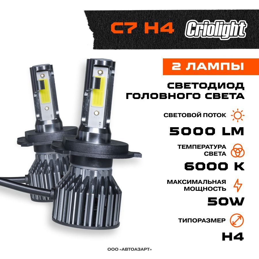 Лампа автомобильная Criolight 12 В, 2 шт. купить по низкой цене с доставкой  в интернет-магазине OZON (199624913)