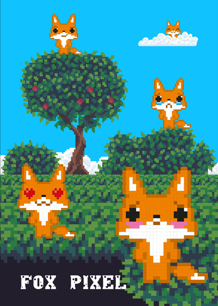 Fox pixel. Тетрадь школьная в мягкой обложке, 48 л. #1