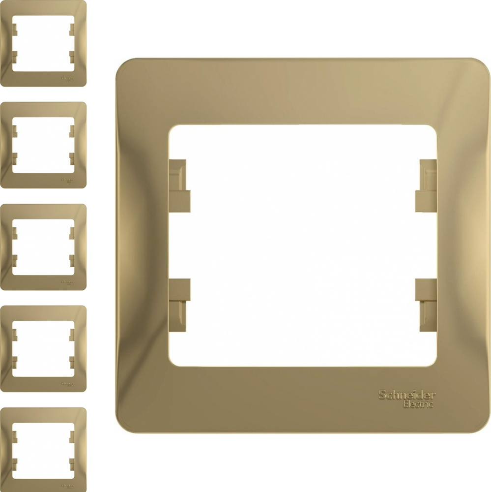 Рамка Schneider Electric Glossa одноместная горизонтальная титан (комплект из 5 шт.)  #1