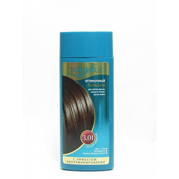 Оттеночный бальзам для волос ,, Тоника,, тон № 3,01 ГОРЬКИЙ ШОКОЛАД фл.150  мл - купить с доставкой по выгодным ценам в интернет-магазине OZON  (210862477)