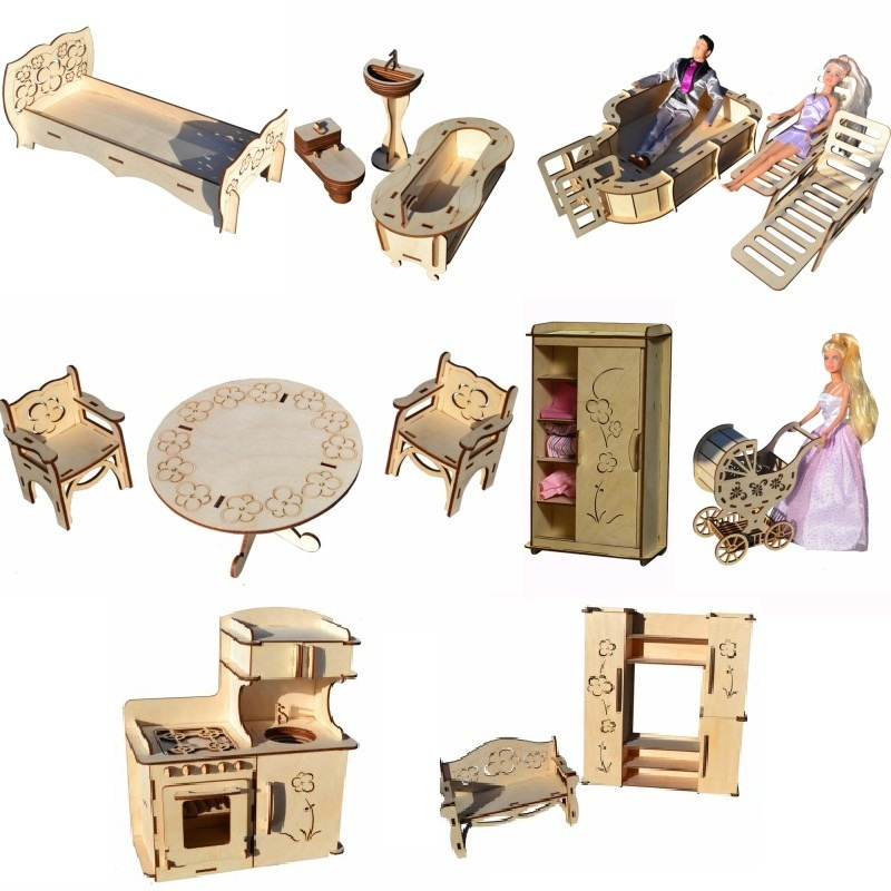 Мебель и аксессуары для кукольного домика Барби, Винкс, Братц и Школы Монстров