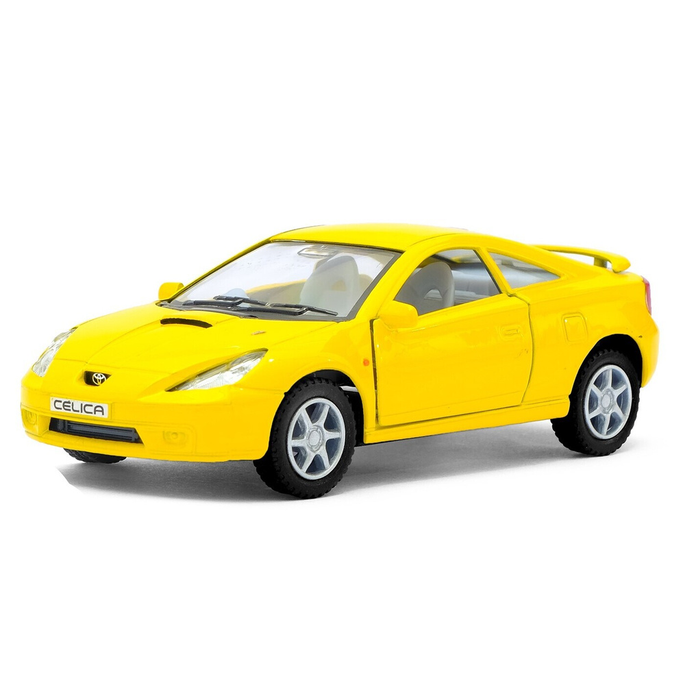 Машина металлическая KINSMART Toyota Celica, 1:34, открываются двери,  инерция, цвет желтый - купить с доставкой по выгодным ценам в  интернет-магазине OZON (262633675)