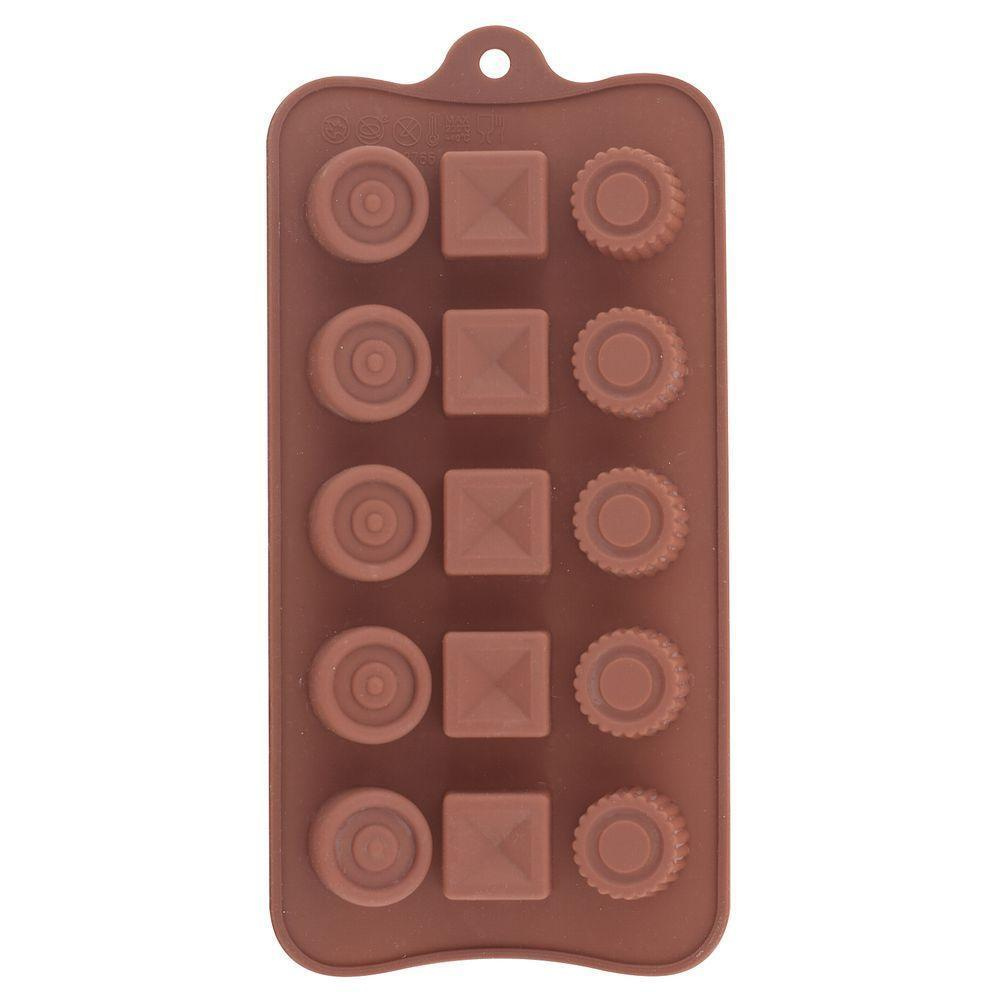Форма для шоколадных конфет силиконовая "Ассорти", 15 ячеек  #1