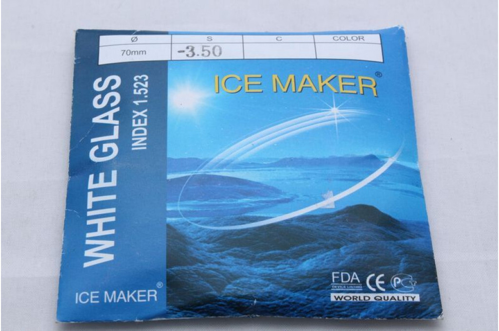 Линза для очков ICE MAKER, index 1.523, d 70 (стекло) #1