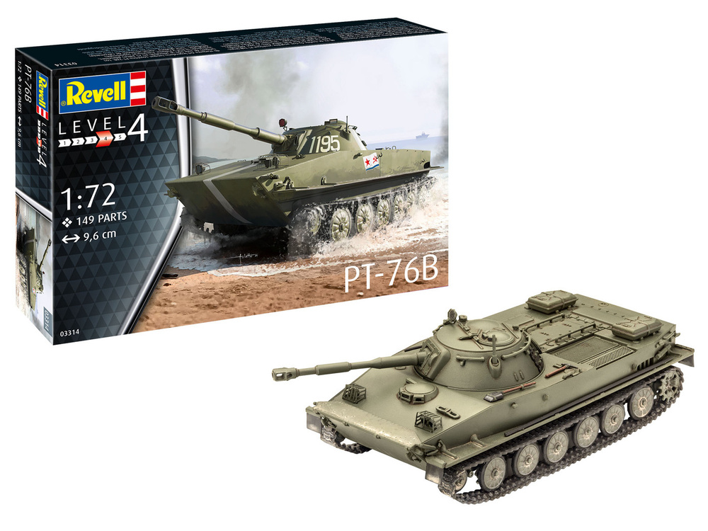 Советский лёгкий плавающий танк  ПТ-76B, Revell, 03314 #1