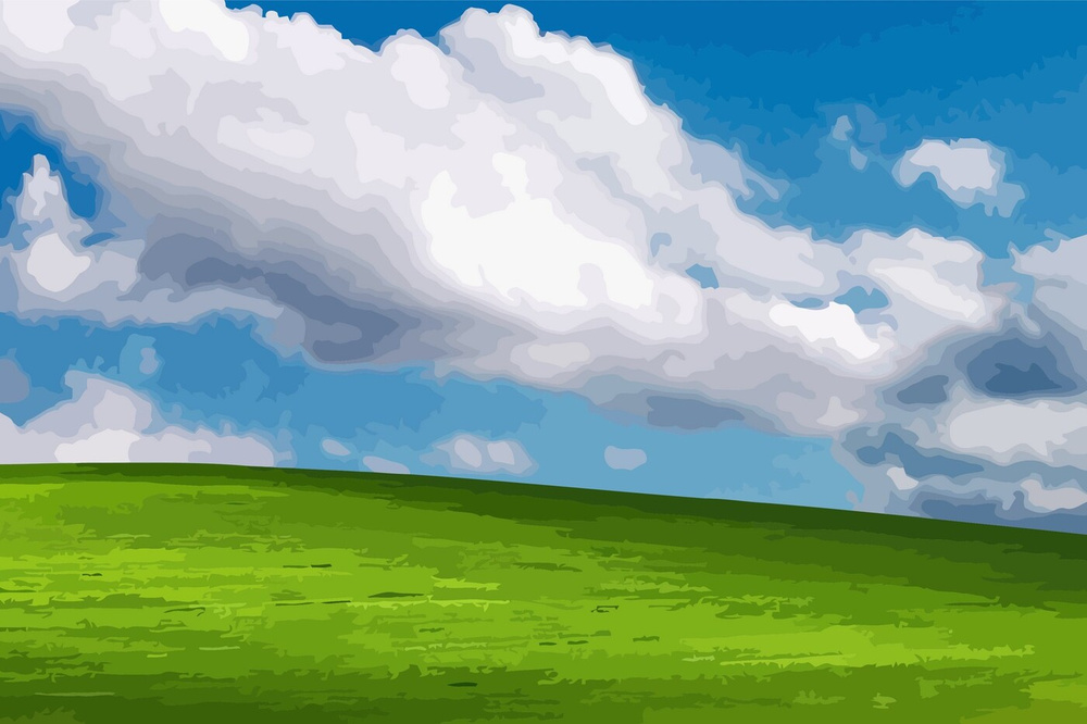 Картина по номерам на холсте пейзаж поля из заставки windows xp - 2428 -  купить с доставкой по выгодным ценам в интернет-магазине OZON (276411137)
