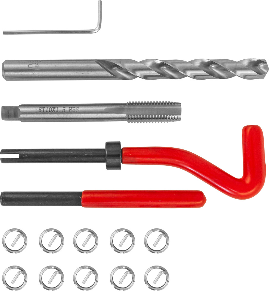 Набор для восстановления резьбы M10x1.5, 15 предметов Thorvik TRIS1015  #1