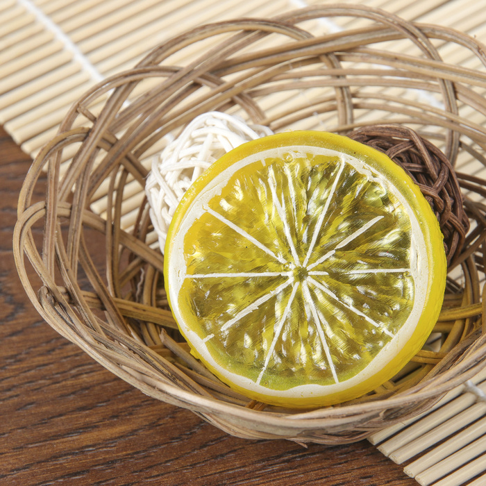 Муляж "Кусочек лимон" d-5 см (фасовка 10 шт, цена за 1 шт) жёлтый  #1
