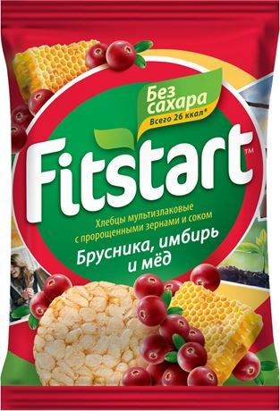 Хлебцы FITSTART мультизлаковые Брусника имбирь и мед, 100 г, 10 штук  #1