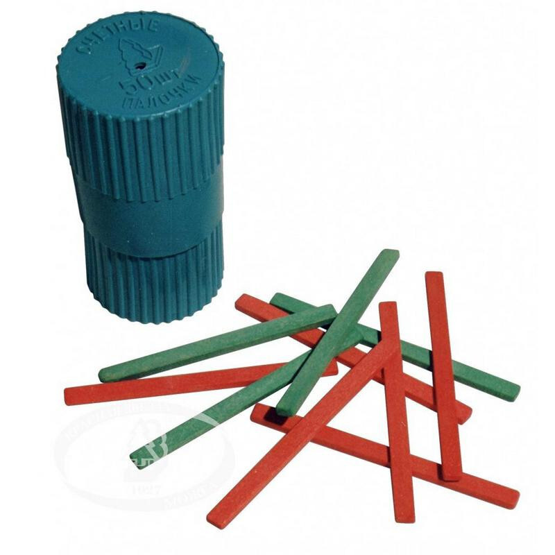 Можга Счетные палочки деревянные, 50 штук, пластиковый тубус, 2 упаковки по 50 штук  #1