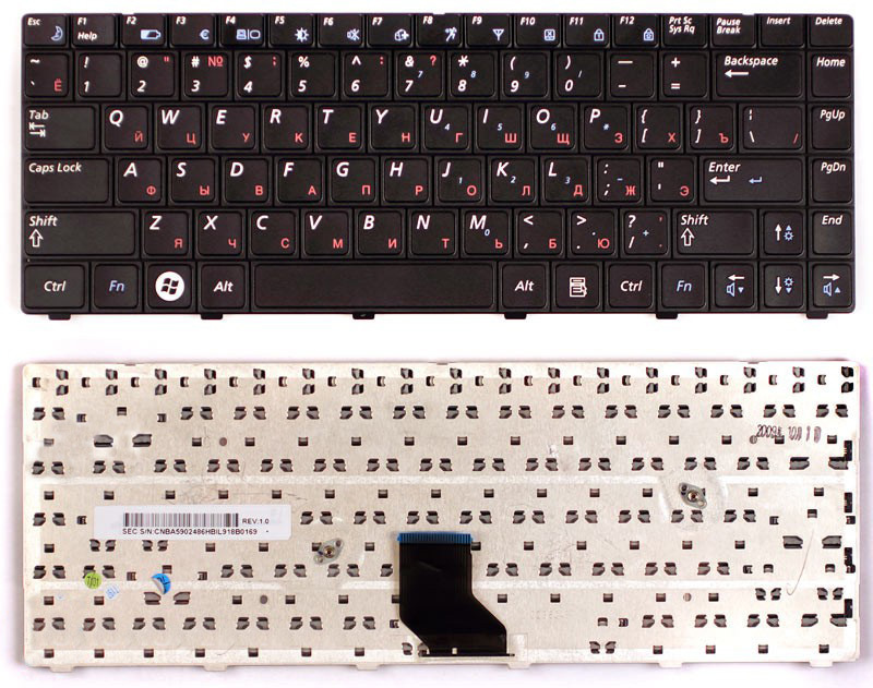 Клавиатура для ноутбуков Samsung R515 R518 R520 R522 Series, Русская, Чёрная (BA59-02486C, V102360AS1) #1