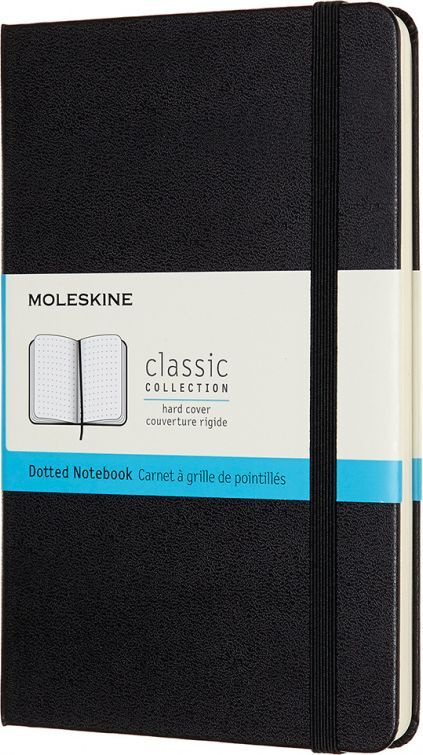 Блокнот в точку Moleskine Classic Medium, В6, сшитый, полиуретан, 120 л, черный  #1