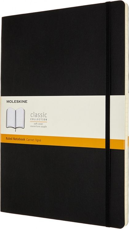 Блокнот в линейку Moleskine Classic Soft, А4, сшитый, полиуретан, 96 л, черный  #1