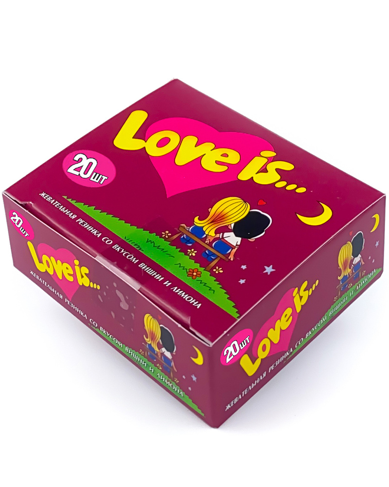 Жевательная резинка Love is, 4,2гр. х20 штук Вишня-лимон / Лав из Ловис Жвачка из 90-х  #1