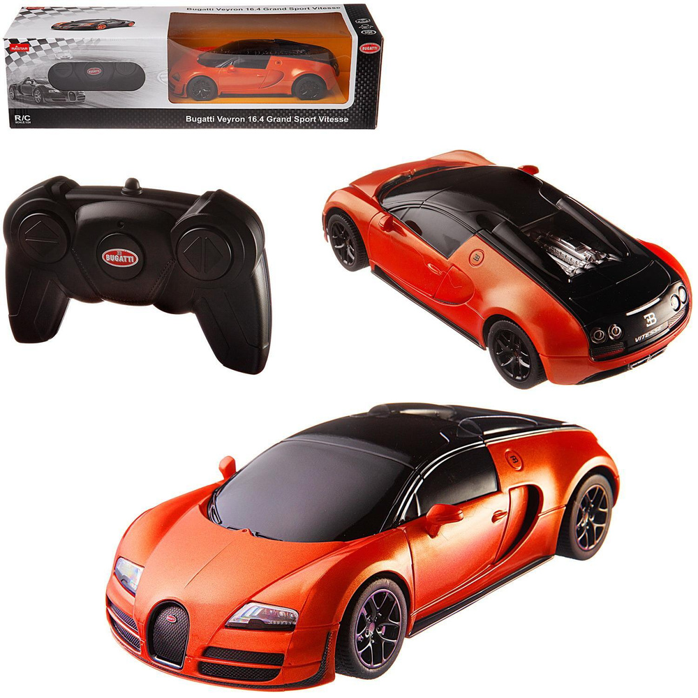 Машина на пульте управления со светом Rastar 1:24 Bugatti Grand Sport  Vitesse игрушечная детская , игрушки машинки на радиоуправлении детские ,  машинка радиоуправляемая для мальчиков - купить с доставкой по выгодным  ценам