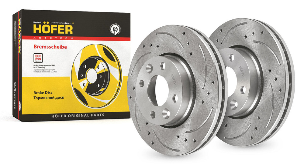 Диск тормозной ВАЗ 2180 Vesta (слотир+ перфорация) HOFER - купить по ...