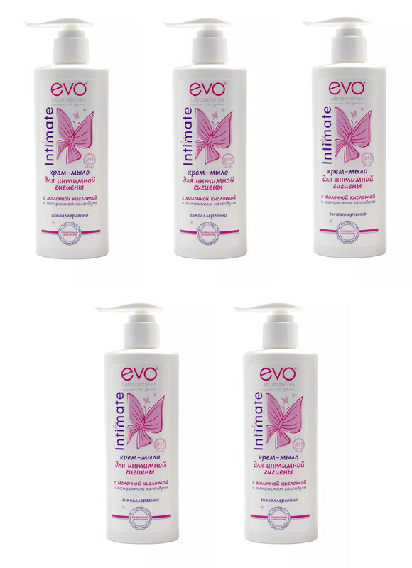 EVO Intimate Крем-мыло для интимной гигиены с молочной кислотой и экстрактом календулы, 200мл х 5шт  #1