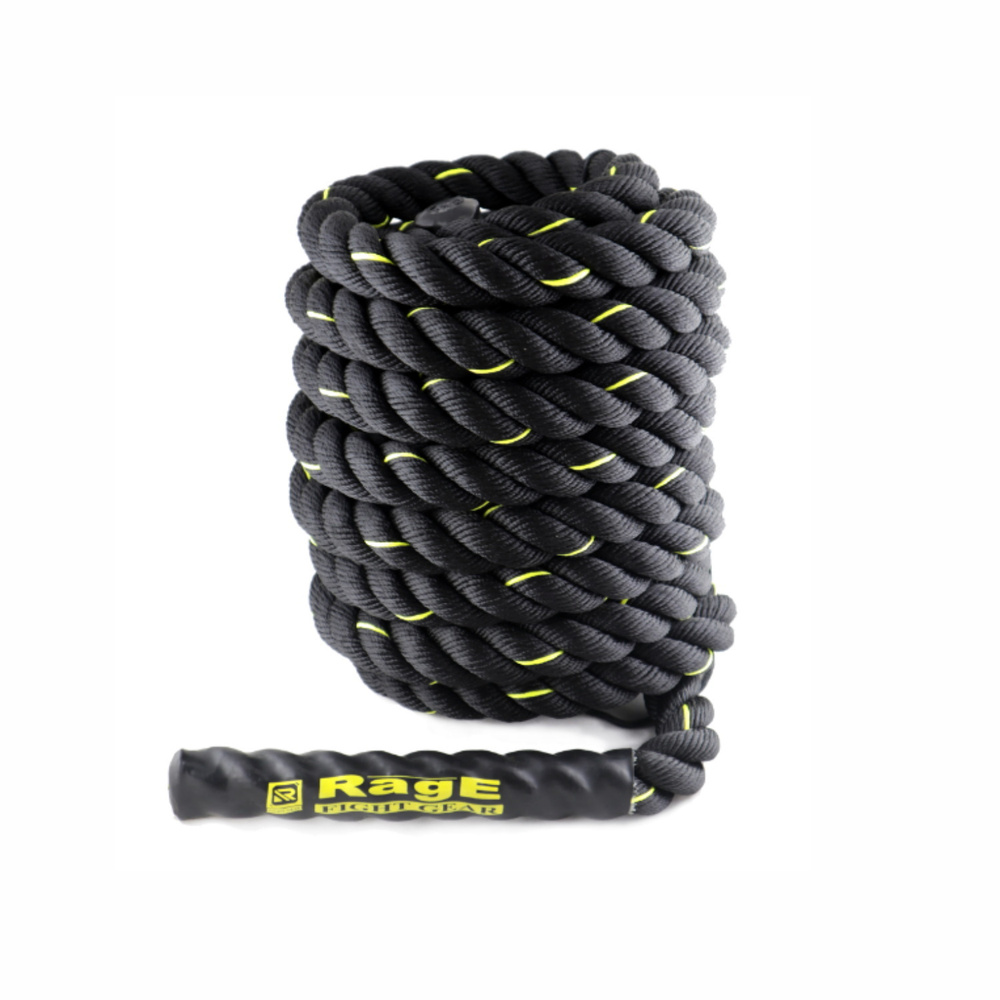 Канат тренировочный для кроссфита Rage (38 миллиметров, 9 метров) черно/желтый  #1