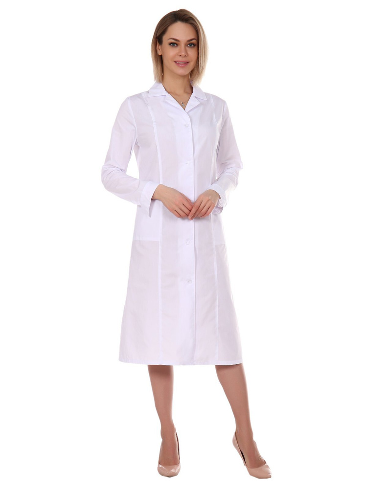 Халат врача/ длинный медицинский халат/ костюм доктора (52-54, 158-164) -  купить с доставкой по выгодным ценам в интернет-магазине OZON (469166020)
