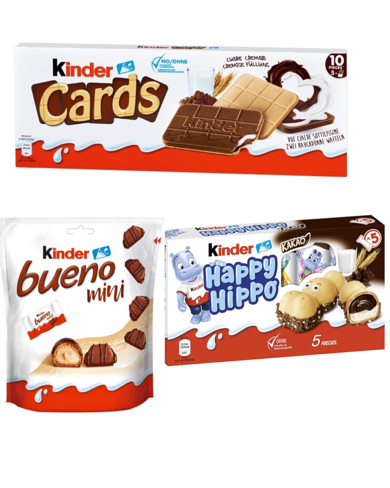 Набор Kinder N1, Cards, Happy hippo, Bueno mini #1